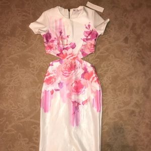 True Violet Cut Out Floral Midi Dress 💕